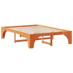 vidaXL Cadre de lit surélevé Marron 140 x 200 cm Bois massif en pin