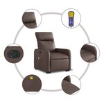 vidaXL Fauteuil inclinable de massage électrique marron similicuir