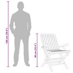 vidaXL Chaises de jardin pliantes lot de 4 61x67x90cm bois massif teck