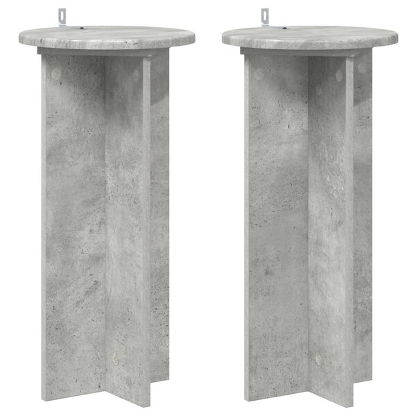 vidaXL Support de Plante 2 pièces Gris béton 29 5 x 29 5 x 60 cm