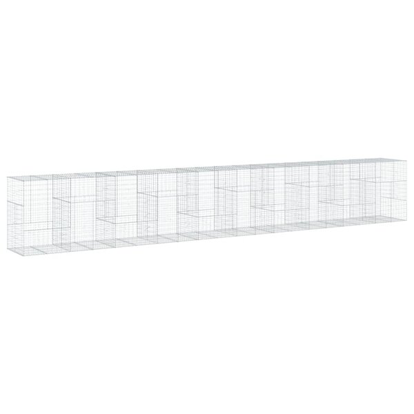 vidaXL Panier gabion avec couvercle 1000x100x150 cm fer galvanisé