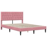 vidaXL Cadre de lit avec matelas Rose 120 x 200 cm Velours