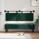 vidaXL Tête de lit suspendue Vert foncé Velours
