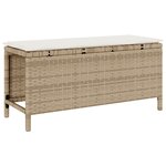 vidaXL Ensemble de salle à manger de jardin 3 pièces avec coussins beige poly rattan et acacia