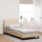 vidaXL Cadre de lit sans matelas crème 90x200 cm tissu