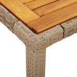 vidaXL Ensemble à manger de jardin et coussins 7Pièces beige rotin acacia