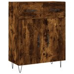 vidaXL Buffet haut Chêne fumé 69 5x34x180 cm Bois d'ingénierie