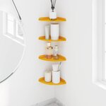 vidaXL Étagère Flottante d'Angle 4 pc Jaune moutarde 18 x 18 x 2 cm