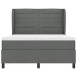 vidaXL Lit à ressorts avec matelas Gris foncé 140 x 200 cm tissu