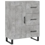 vidaXL Buffet gris béton 69 5x34x90 cm bois d'ingénierie