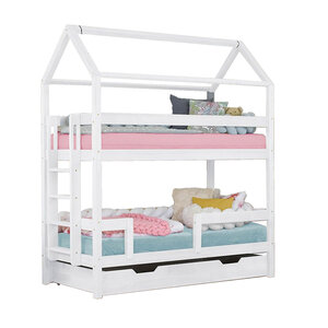 Lit superposé MONTY avec tiroir sommier - blanc