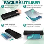 ACROPAQ 50 Pochettes de plastification A3 - 125 mic  50 Feuilles de plastification Standard- Brillantes  Qualité- Coins arrondis