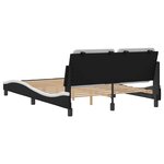 vidaXL Cadre de lit sans matelas Zadar noir et blanc 140x200 cm similicuir