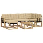 vidaXL Ensemble de canapés d'extérieur 7 pc Blanc et Beige