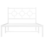 vidaXL Cadre de lit métal sans matelas et pied de lit blanc 107x203 cm