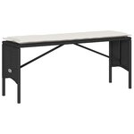 vidaXL Ensemble à manger de jardin avec coussins 3 Pièces Noir