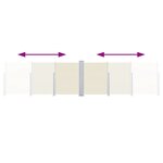 vidaXL Auvent latéral rétractable Crème 120 x 1000 cm