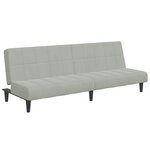 vidaXL Canapé-lit à 2 places avec repose-pied gris clair velours