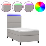 vidaXL Sommier à lattes de lit et matelas et LED Gris clair 100x200 cm
