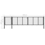 vidaXL Portail de jardin Acier 500 x 75 cm Anthracite