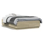 vidaXL Cadre de lit chêne sonoma 140x190 cm bois d'ingénierie