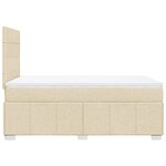 vidaXL Sommier à lattes de lit avec matelas Crème 120x200 cm Tissu