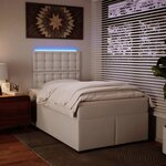 vidaXL Sommier à lattes de lit avec matelas Blanc 120x200cm Similicuir