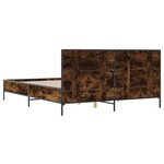 vidaXL Cadre de lit sans matelas chêne fumé 150x200 cm