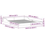vidaXL Cadre de lit Marron 160 x 220 cm Bois massif en pin
