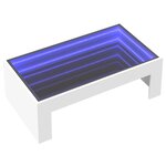 vidaXL Table basse avec LED infini blanc 90x50x30 cm