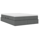 vidaXL Lit avec rangement et matelas Gris foncé 140 x 190 cm Polyester