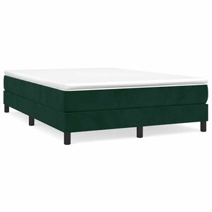 vidaXL Sommier à lattes de lit et matelas Vert foncé 140x190cm Velours