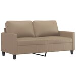 vidaXL Ensemble de canapés 2 Pièces avec coussins Cappuccino Similicuir
