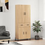 vidaXL Buffet haut Chêne sonoma 69 5x34x180 cm Bois d'ingénierie