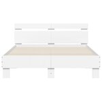 vidaXL Cadre de lit avec tête de lit et LED blanc 120x200 cm