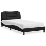 vidaXL Lit avec matelas noir et blanc 100x200 cm similicuir