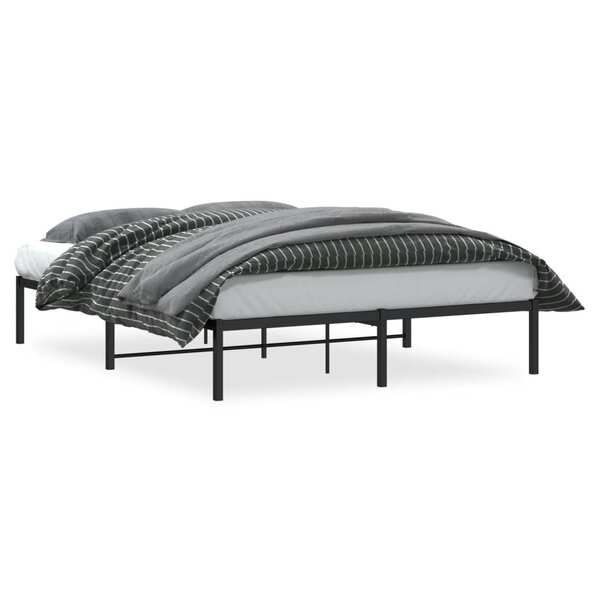 vidaXL Cadre de lit métal sans matelas noir 150x200 cm