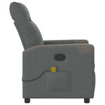 vidaXL Fauteuil de massage inclinable Gris foncé Tissu