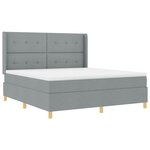 vidaXL Lit à ressorts avec bandes LED Gris clair 180 x 200 cm tissu