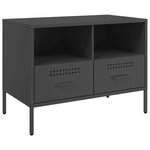 vidaXL Meubles TV 2 Pièces noir 68x39x50 5 cm acier laminé à froid