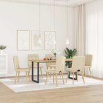 vidaXL Chaises à manger lot de 6 crème tissu