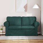 vidaXL Canapé Vert foncé 215 x 82 x 80 cm tissu