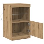 Buffet vidaXL avec lumières LED Chêne Artisan 41x37x67 cm