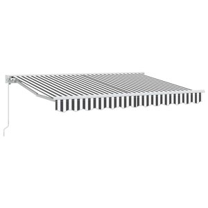 vidaXL Auvent rétractable manuel Anthracite et blanc 3 5 x 2 5 m