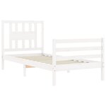 vidaXL Cadre de lit avec tête de lit blanc 90x200 cm bois massif