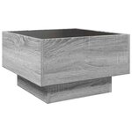 vidaXL Table basse avec LED sonoma gris 50x50x30 cm bois d'ingénierie