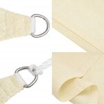 vidaXL Voile d'ombrage 160 g/m² Crème 2x5 m PEHD