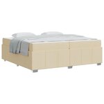 vidaXL Cadre de lit avec matelas Crème 200 x 200 cm tissu
