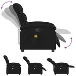 vidaXL Fauteuil inclinable de massage noir tissu