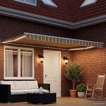 vidaXL Auvent rétractable électrique Vert Jaune Blanc 5 × 3 5 m